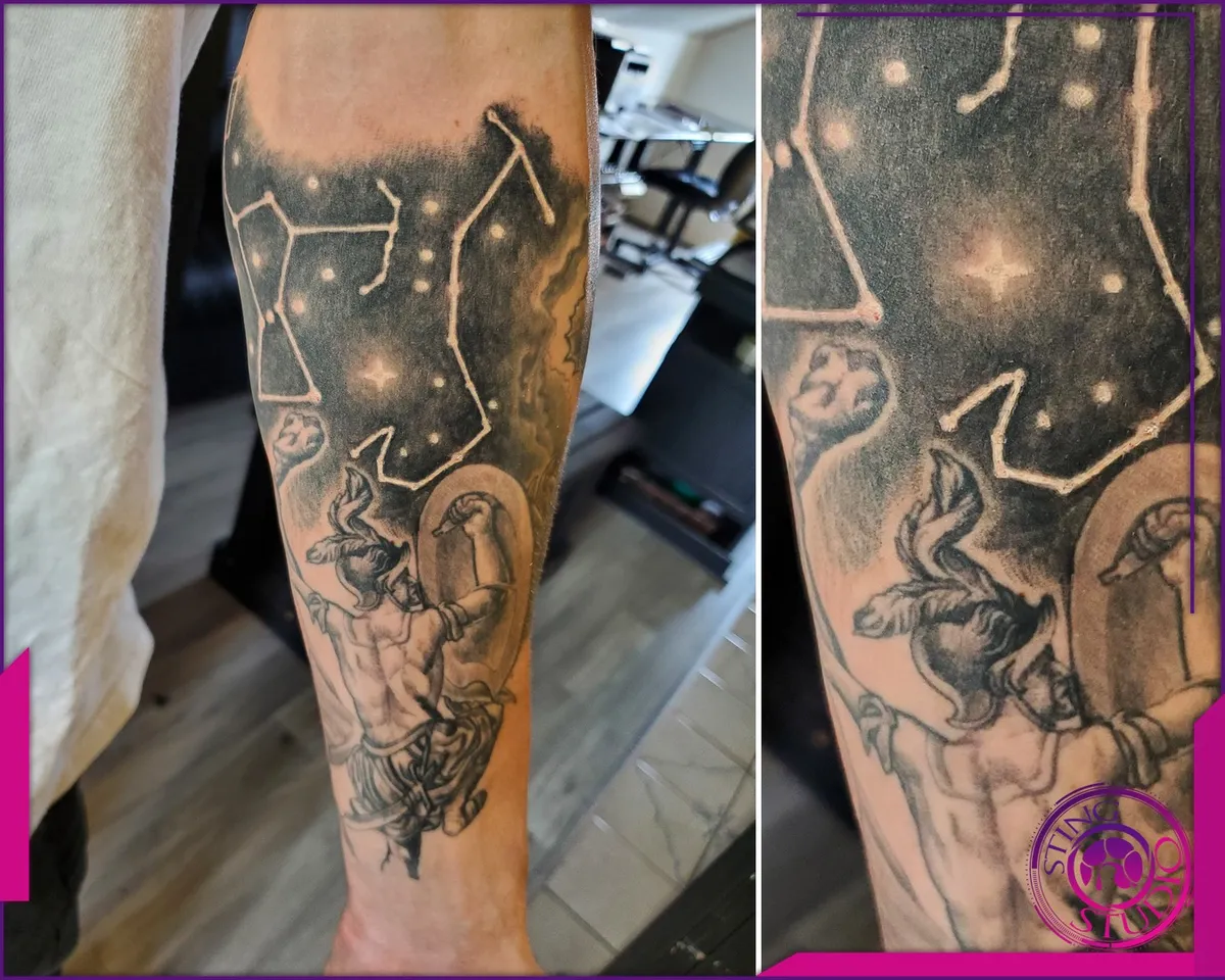 Black and grey tattoo by Sting Studio Ottawa