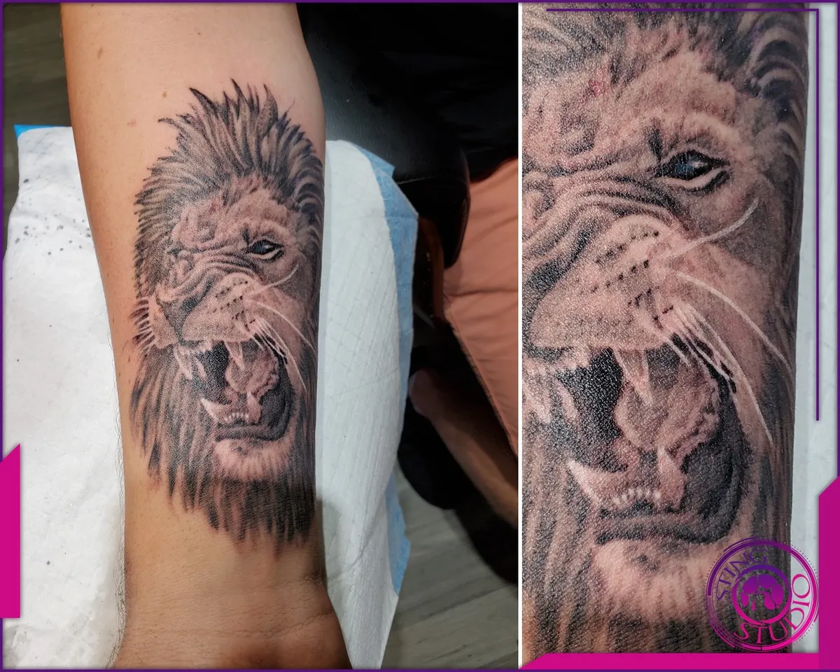 Black and grey tattoo by Sting Studio Ottawa