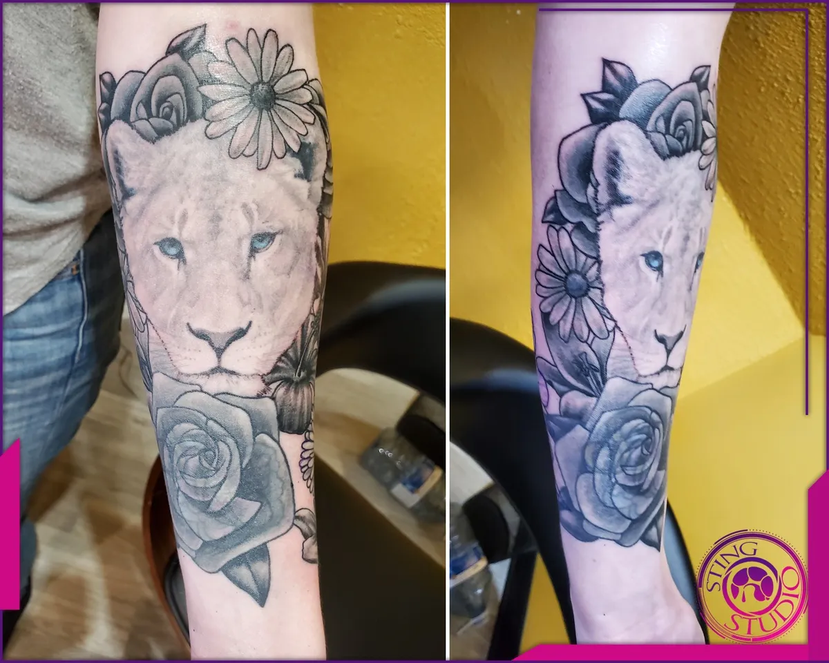 Black and grey tattoo by Sting Studio Ottawa