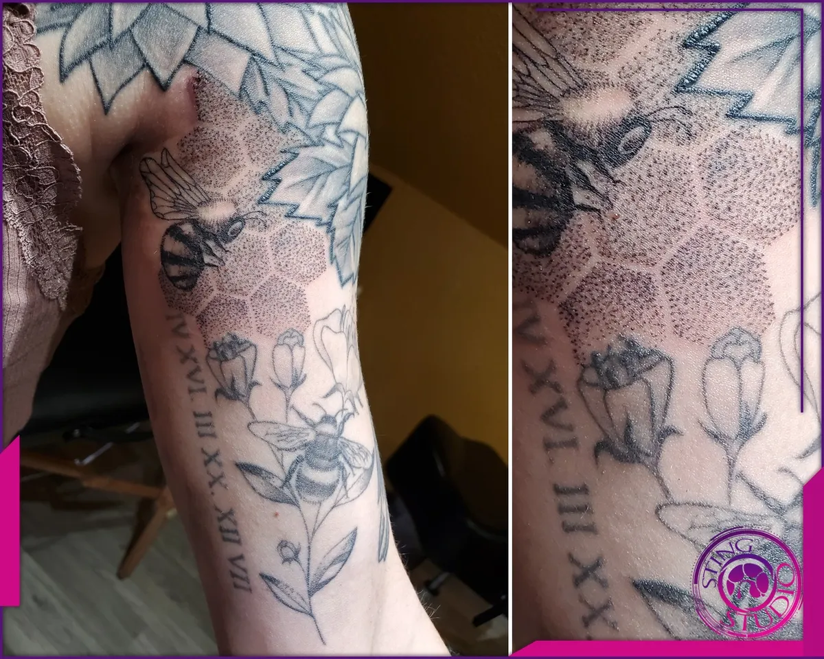 Black and grey tattoo by Sting Studio Ottawa