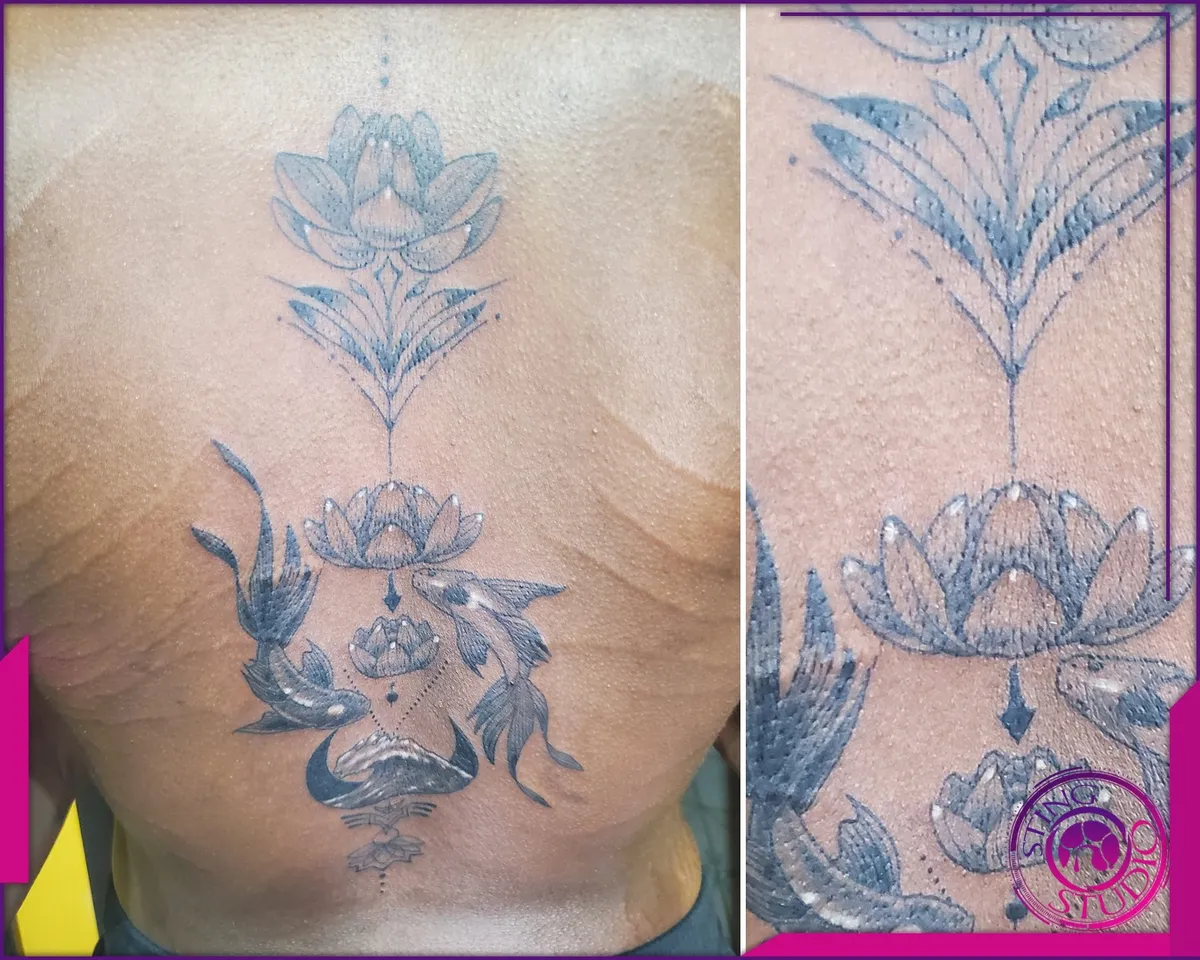 Black and grey tattoo by Sting Studio Ottawa