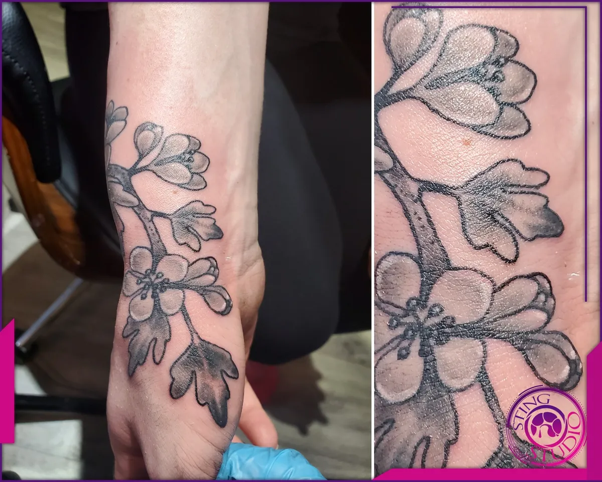 Black and grey tattoo by Sting Studio Ottawa