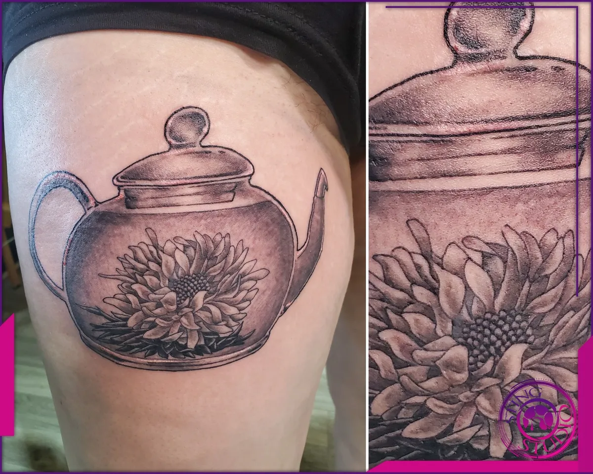 Black and grey tattoo by Sting Studio Ottawa