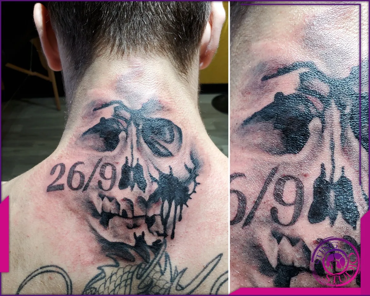 Black and grey tattoo by Sting Studio Ottawa