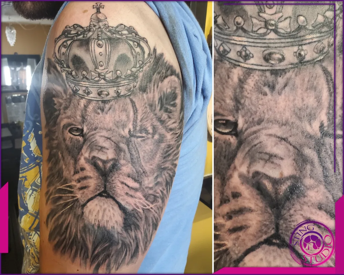 Black and grey tattoo by Sting Studio Ottawa