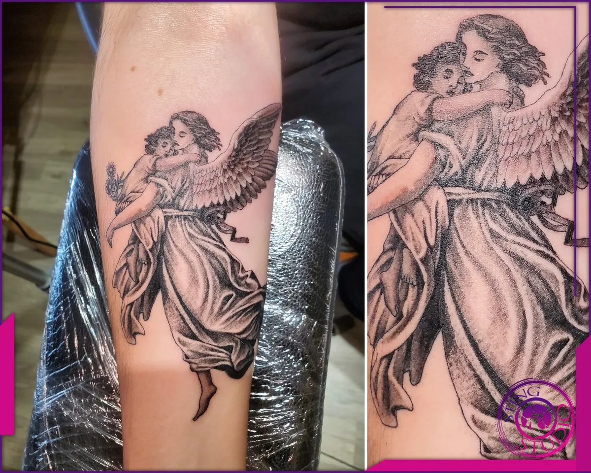 Black and grey tattoo by Sting Studio Ottawa