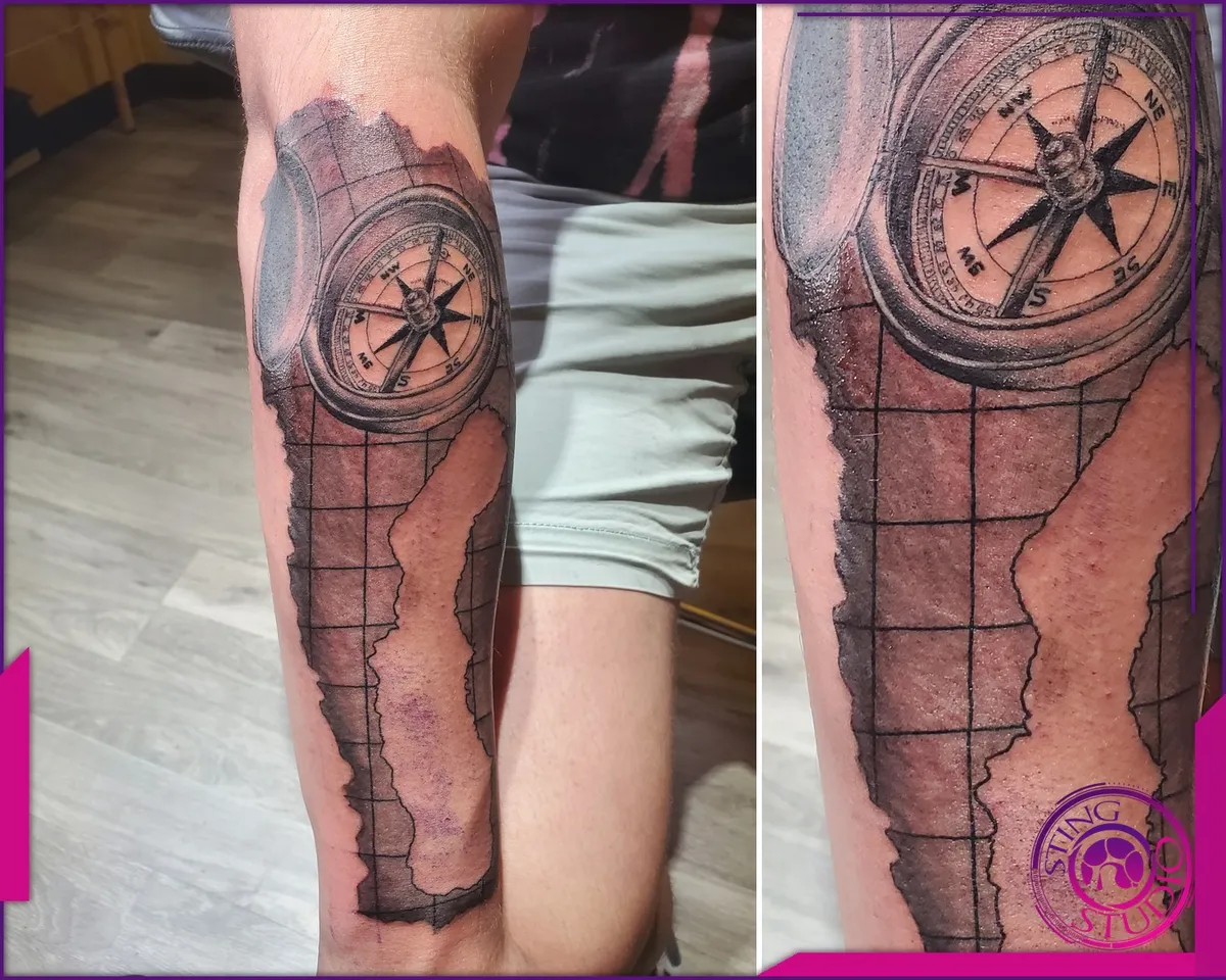 Black and grey tattoo by Sting Studio Ottawa