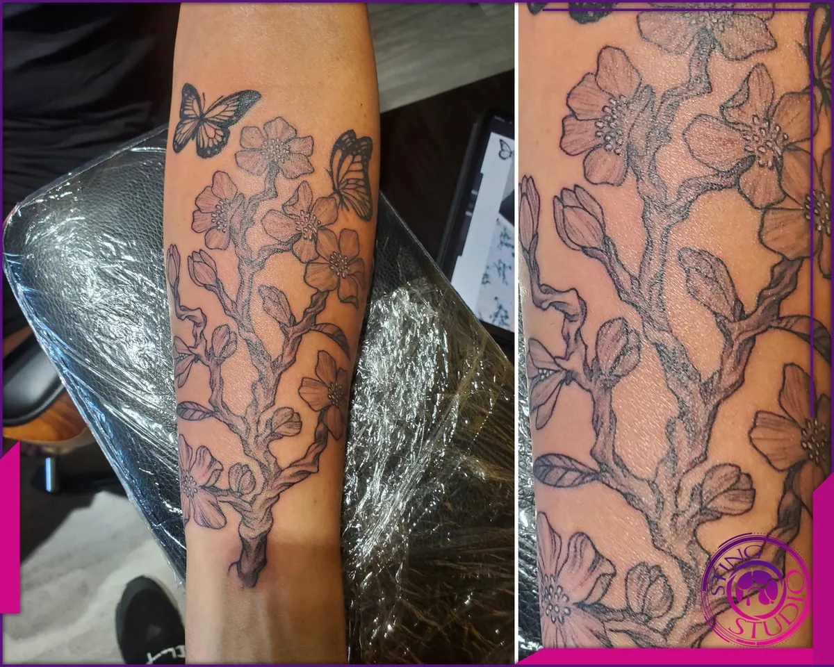 Black and grey tattoo by Sting Studio Ottawa