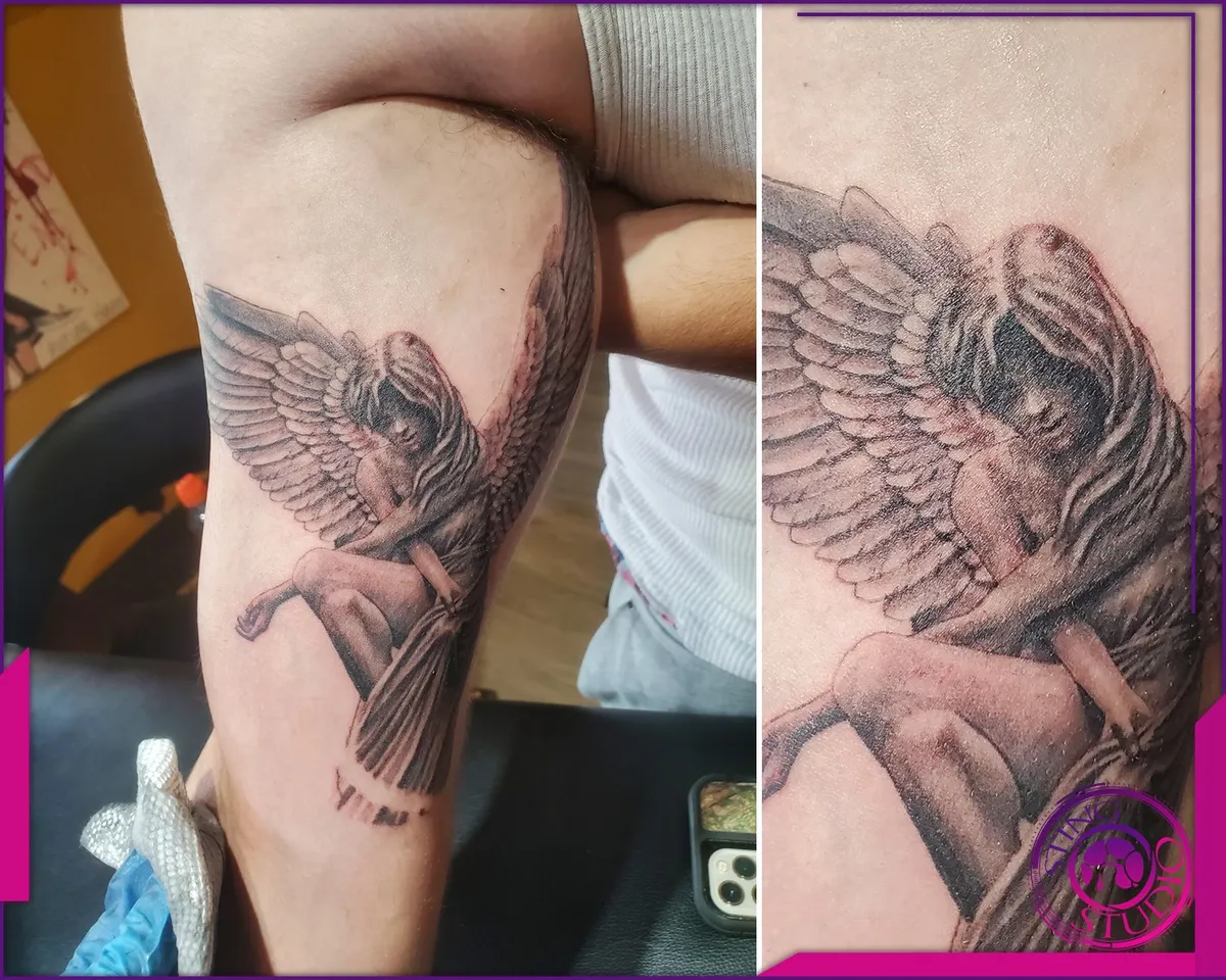Black and grey tattoo by Sting Studio Ottawa