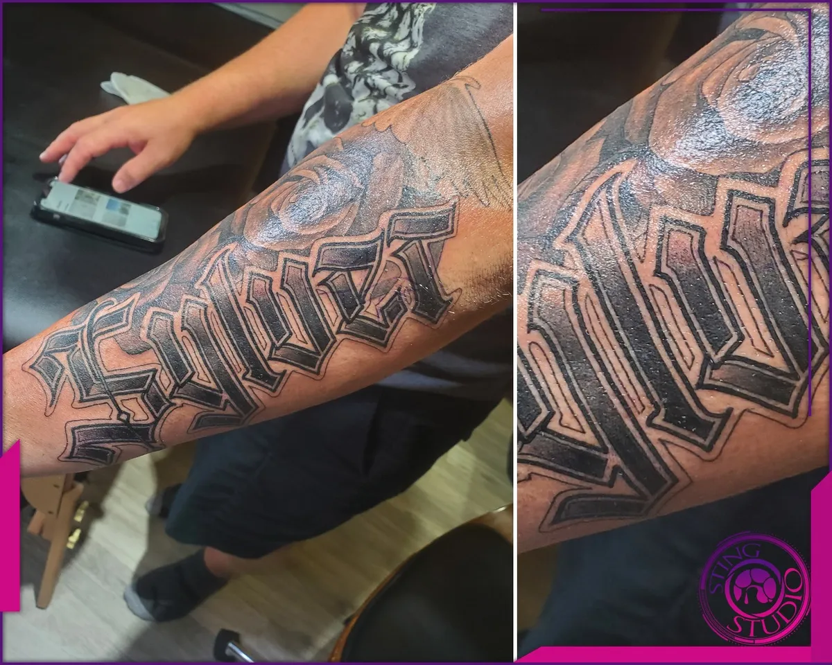 Black and grey tattoo by Sting Studio Ottawa
