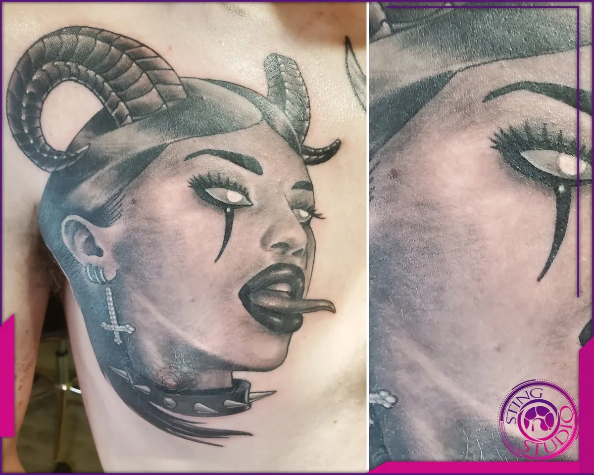Black and grey tattoo by Sting Studio Ottawa