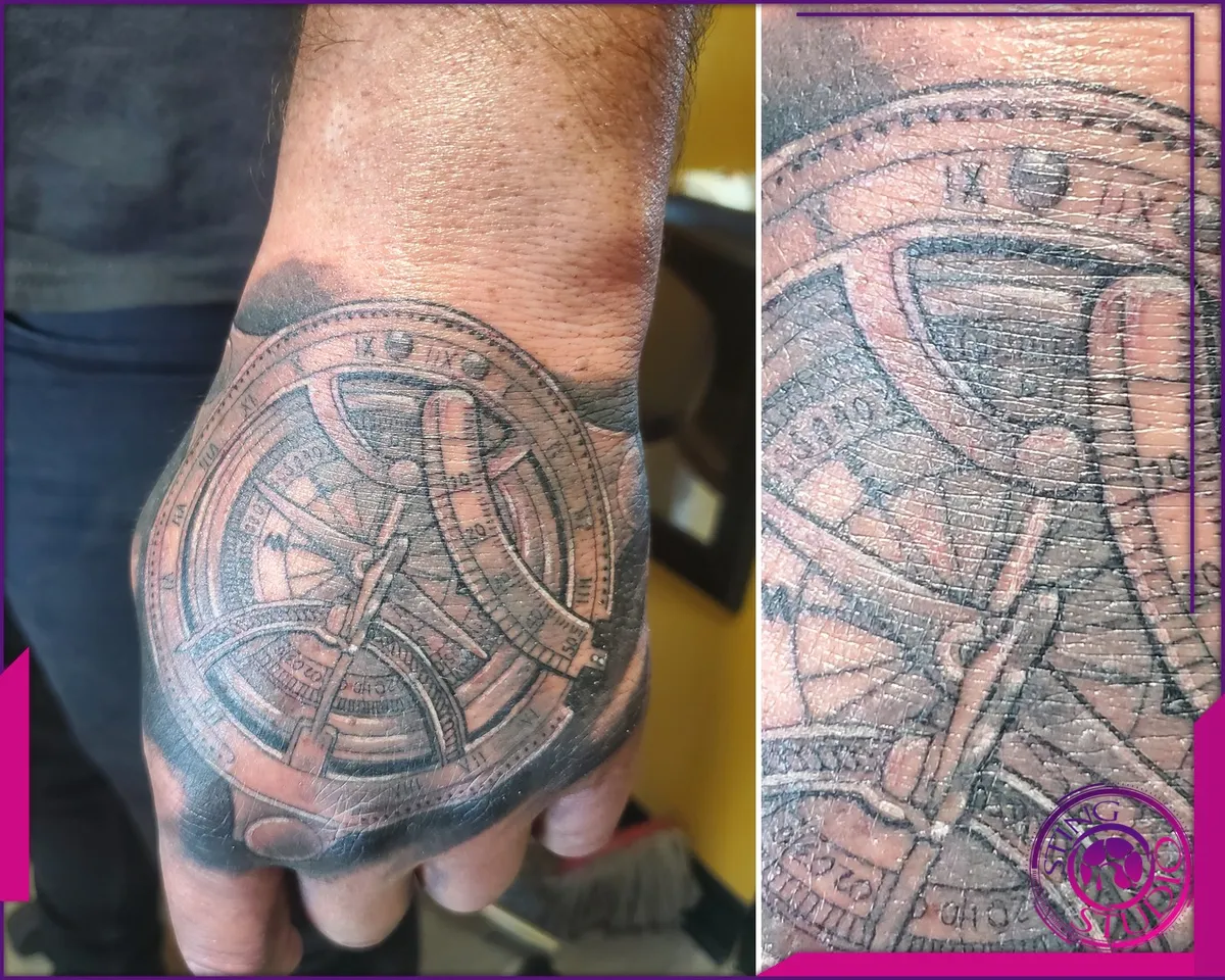 Black and grey tattoo by Sting Studio Ottawa