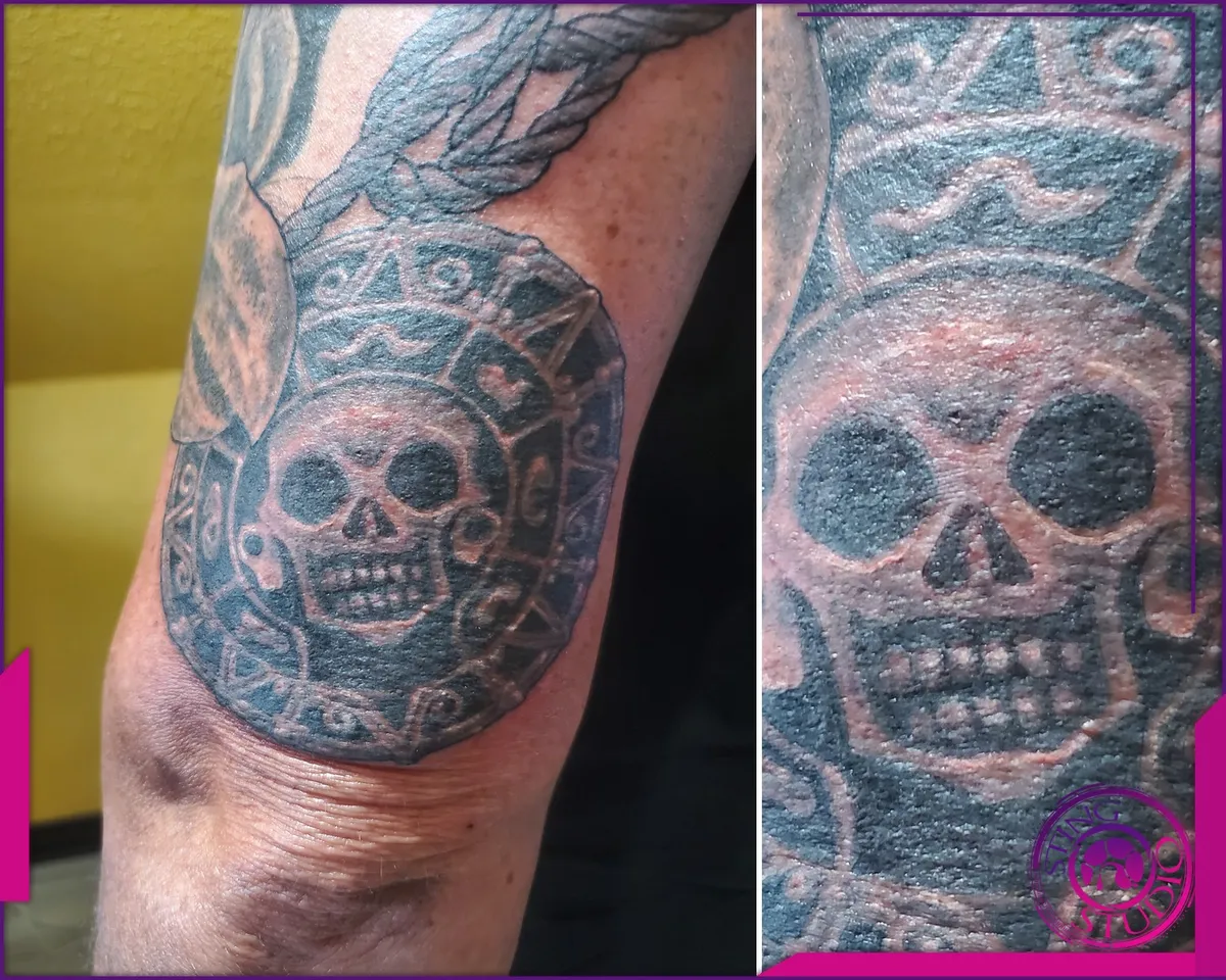 Black and grey tattoo by Sting Studio Ottawa