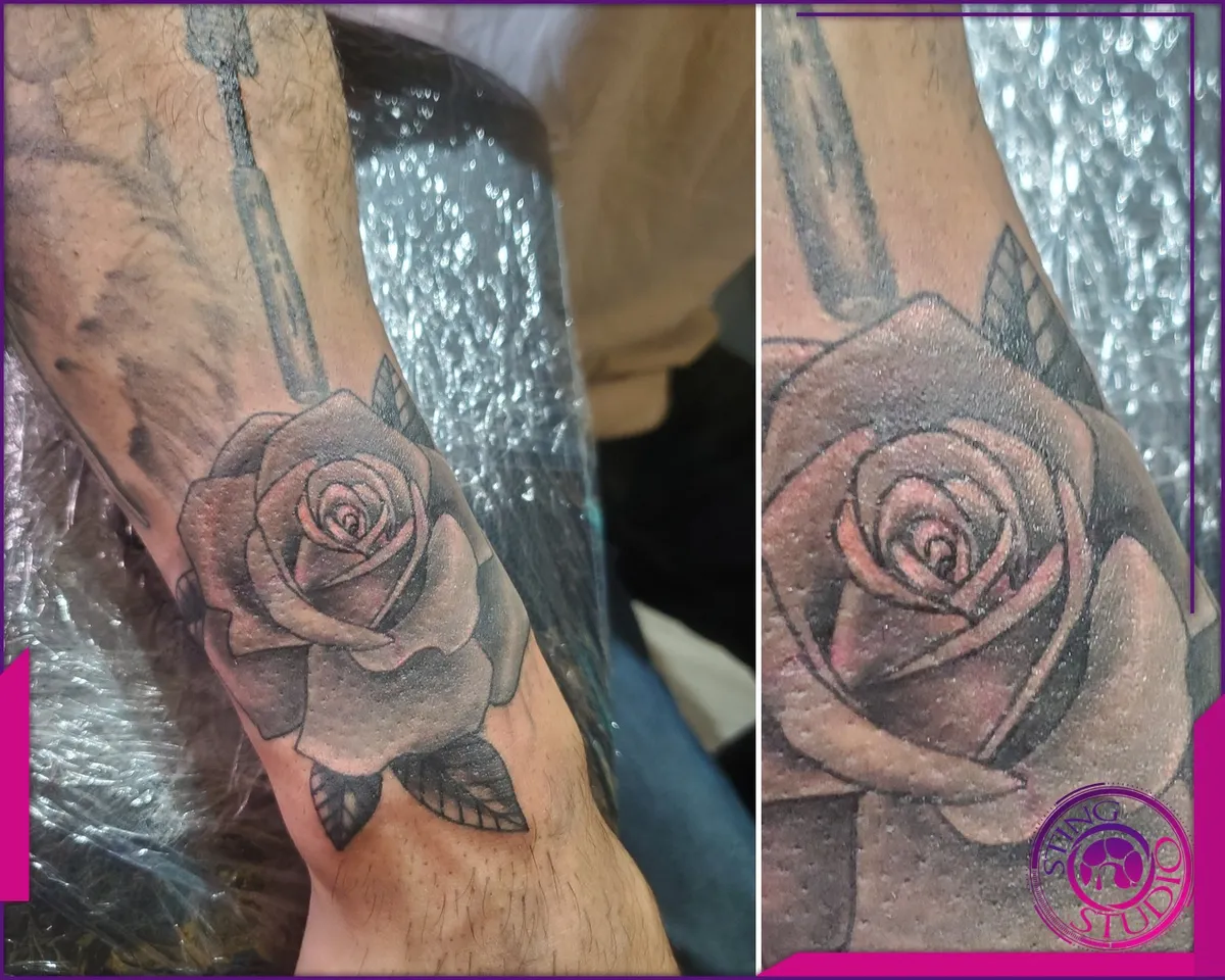 Black and grey tattoo by Sting Studio Ottawa