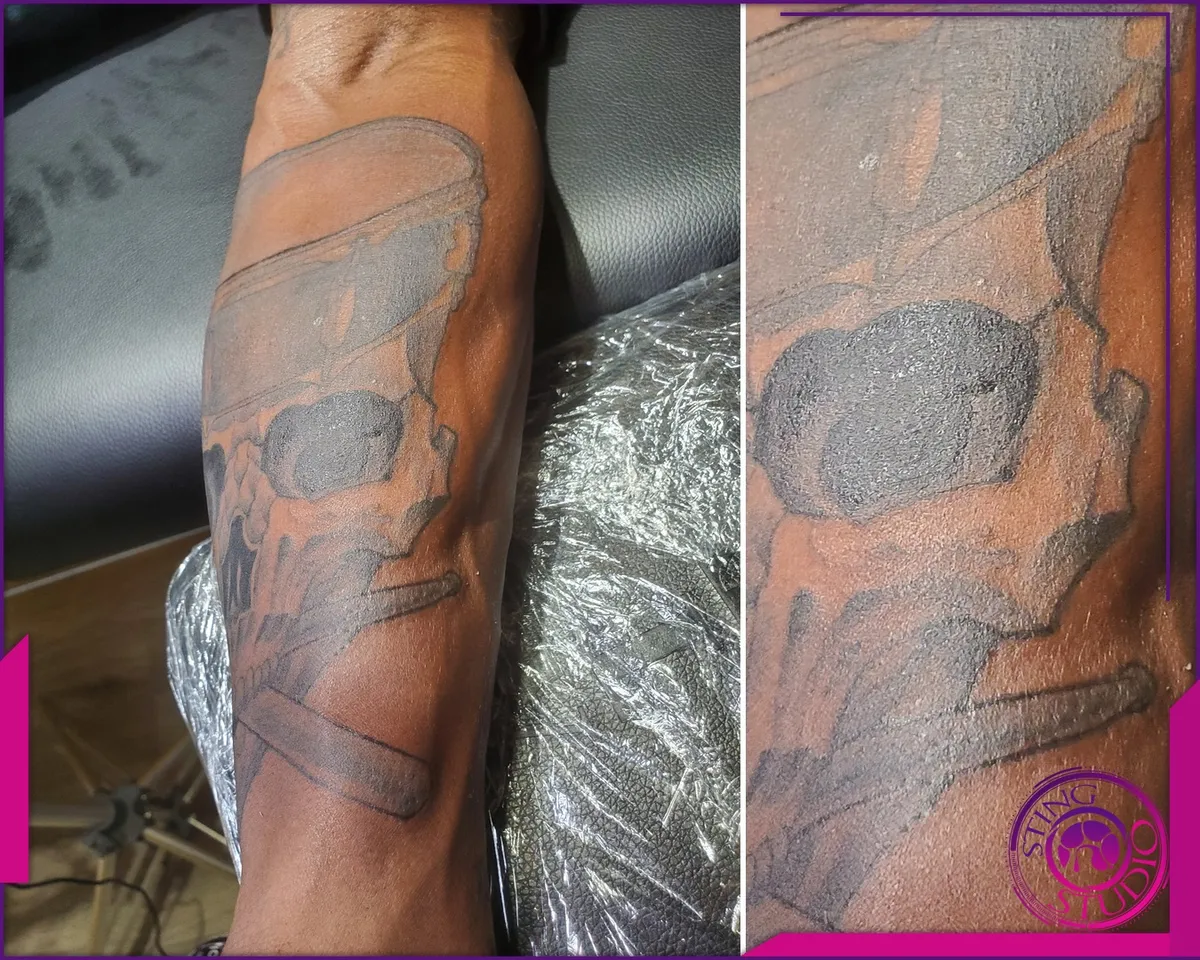 Black and grey tattoo by Sting Studio Ottawa