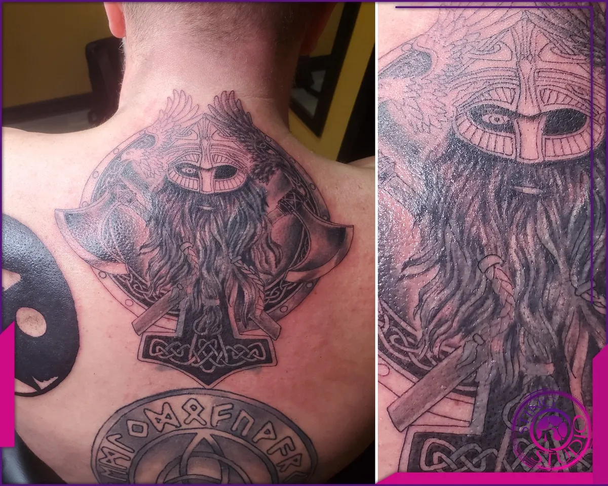 Black and grey tattoo by Sting Studio Ottawa