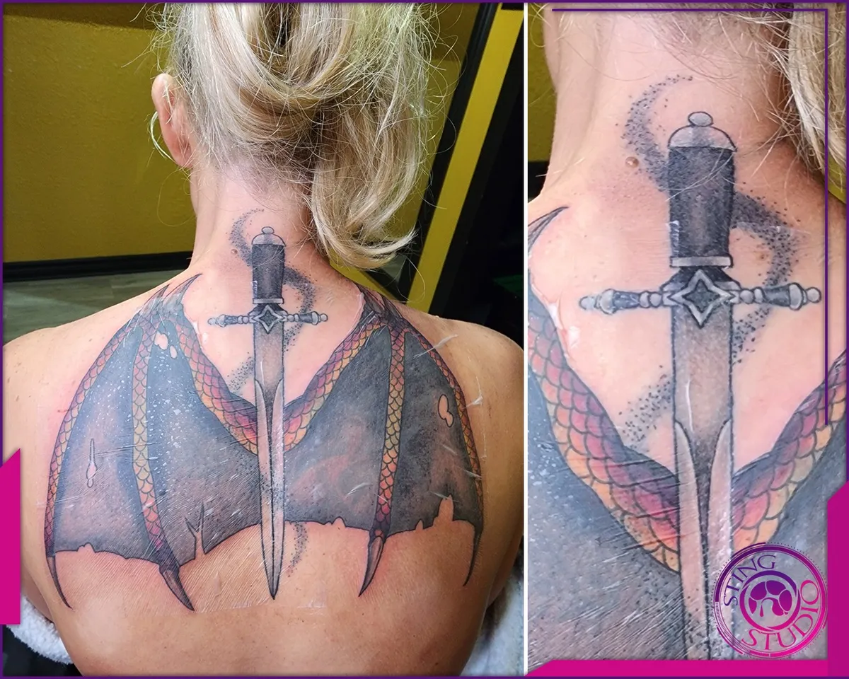 Black and grey tattoo by Sting Studio Ottawa