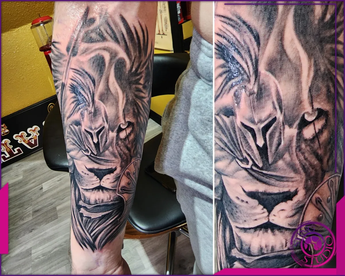 Black and grey tattoo by Sting Studio Ottawa