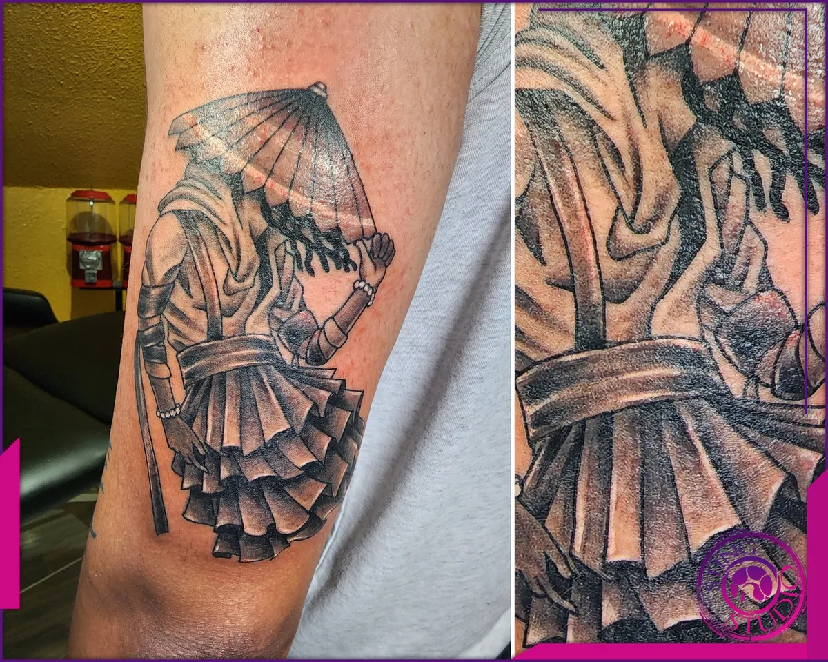 Black and grey tattoo by Sting Studio Ottawa
