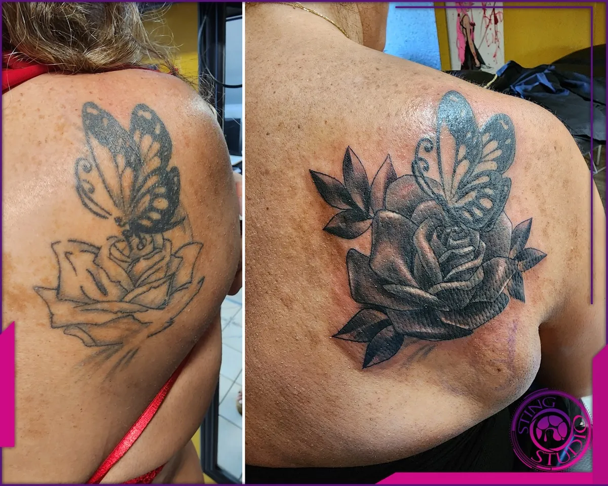 Black and grey tattoo by Sting Studio Ottawa