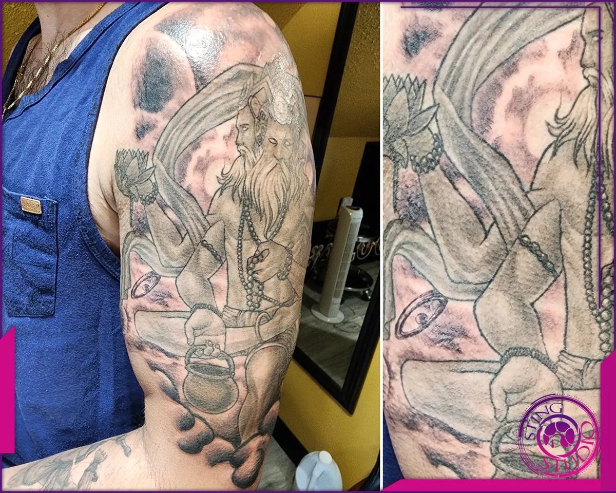 Black and grey tattoo by Sting Studio Ottawa