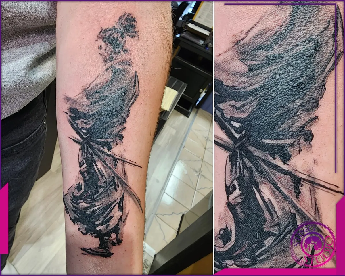 Black and grey tattoo by Sting Studio Ottawa