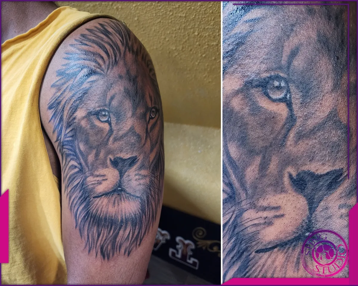 Black and grey tattoo by Sting Studio Ottawa