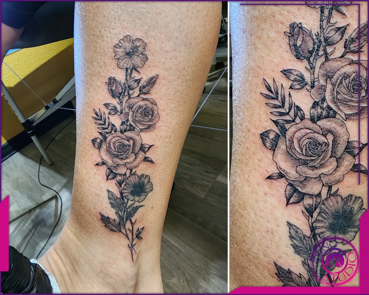 Black and grey tattoo by Sting Studio Ottawa