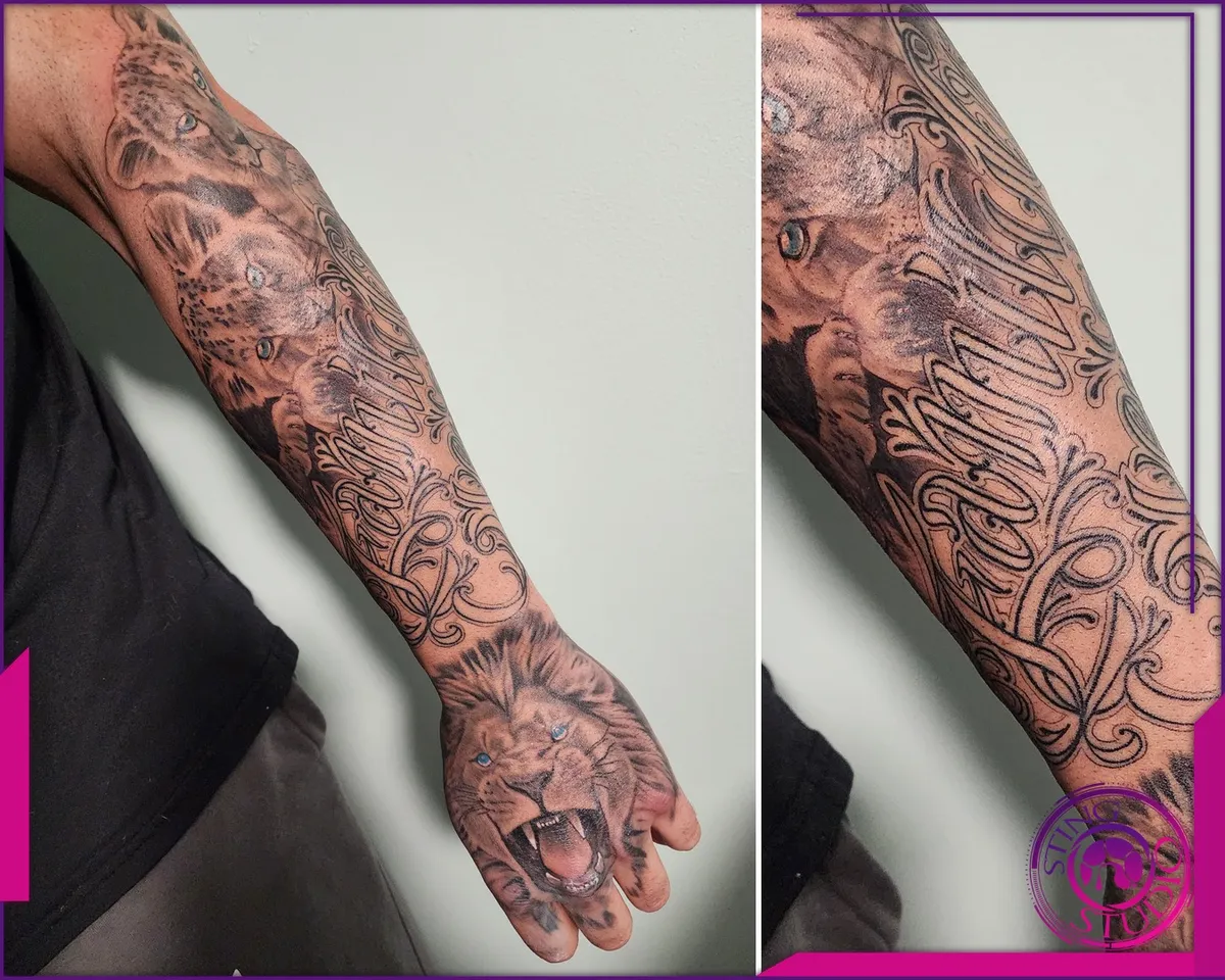 Black and grey tattoo by Sting Studio Ottawa
