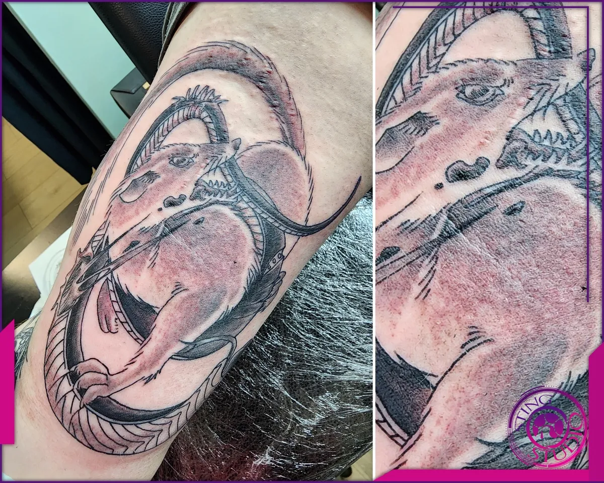 Black and grey tattoo by Sting Studio Ottawa