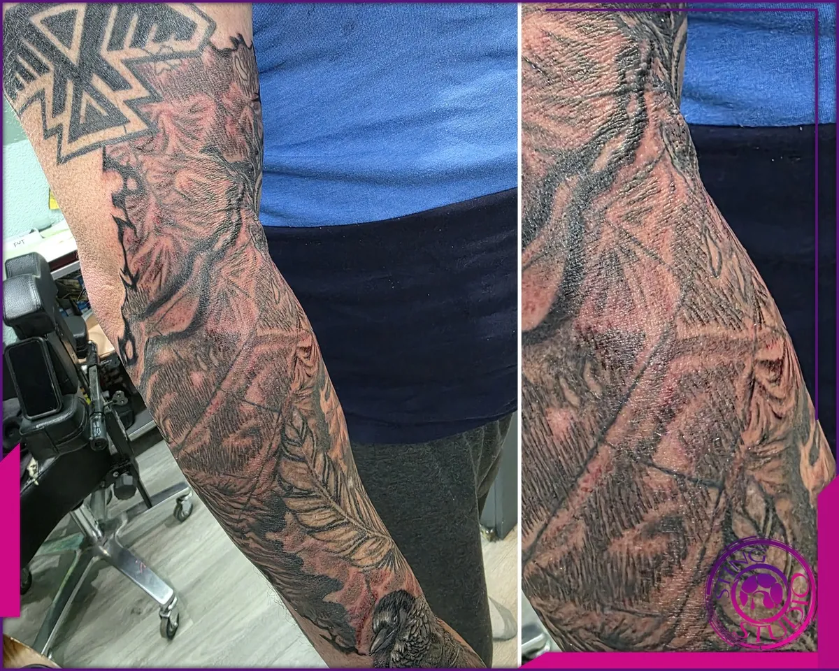 Black and grey tattoo by Sting Studio Ottawa