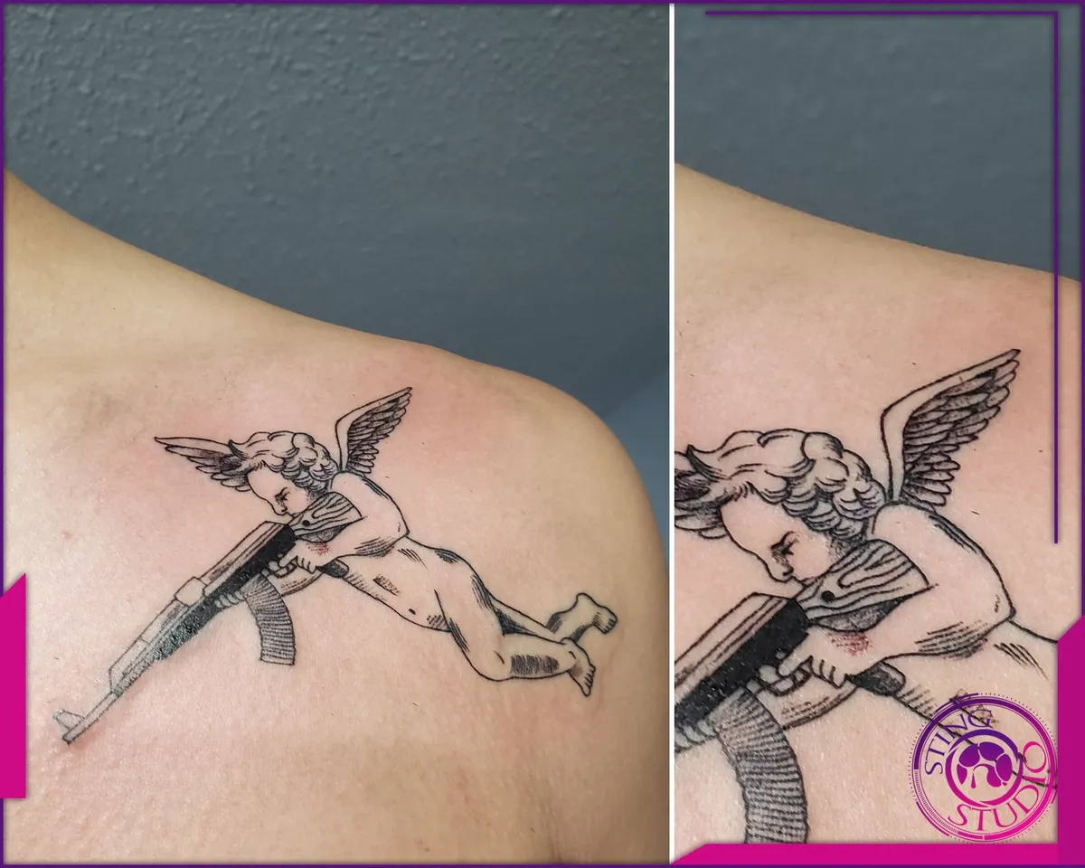 Blackwork tattoo by Sting Studio Ottawa