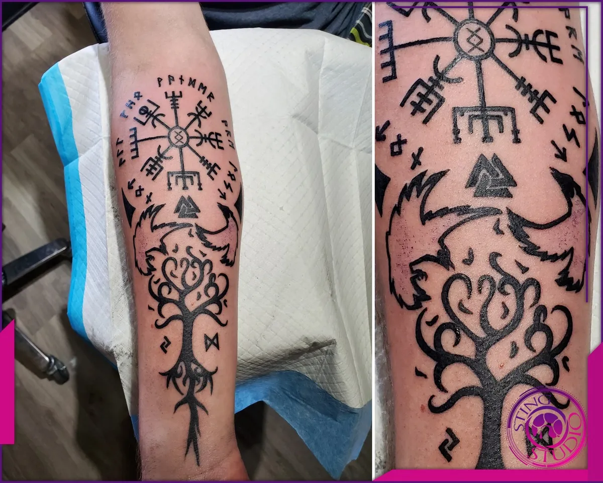 Blackwork tattoo by Sting Studio Ottawa