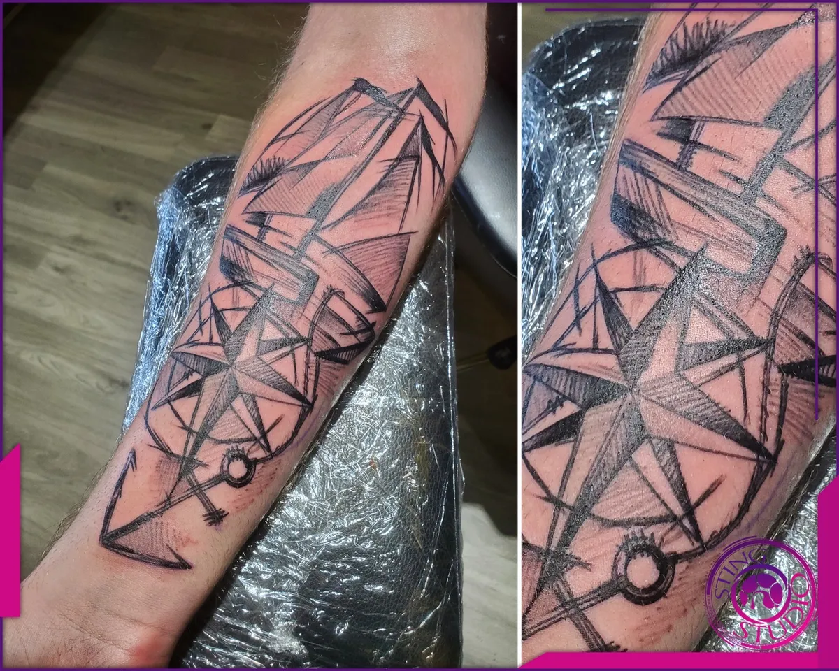 Blackwork tattoo by Sting Studio Ottawa