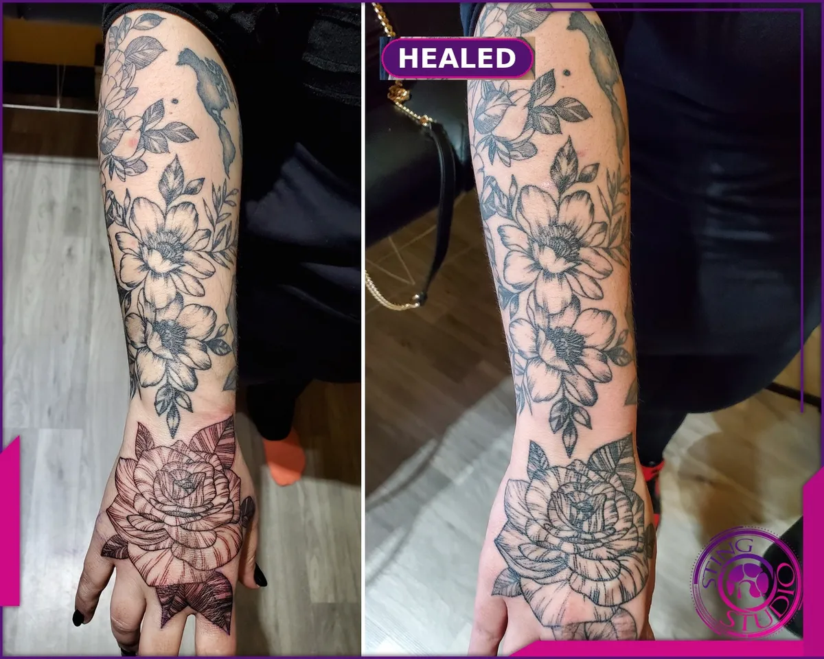 Linework tattoo by Sting Studio Ottawa
