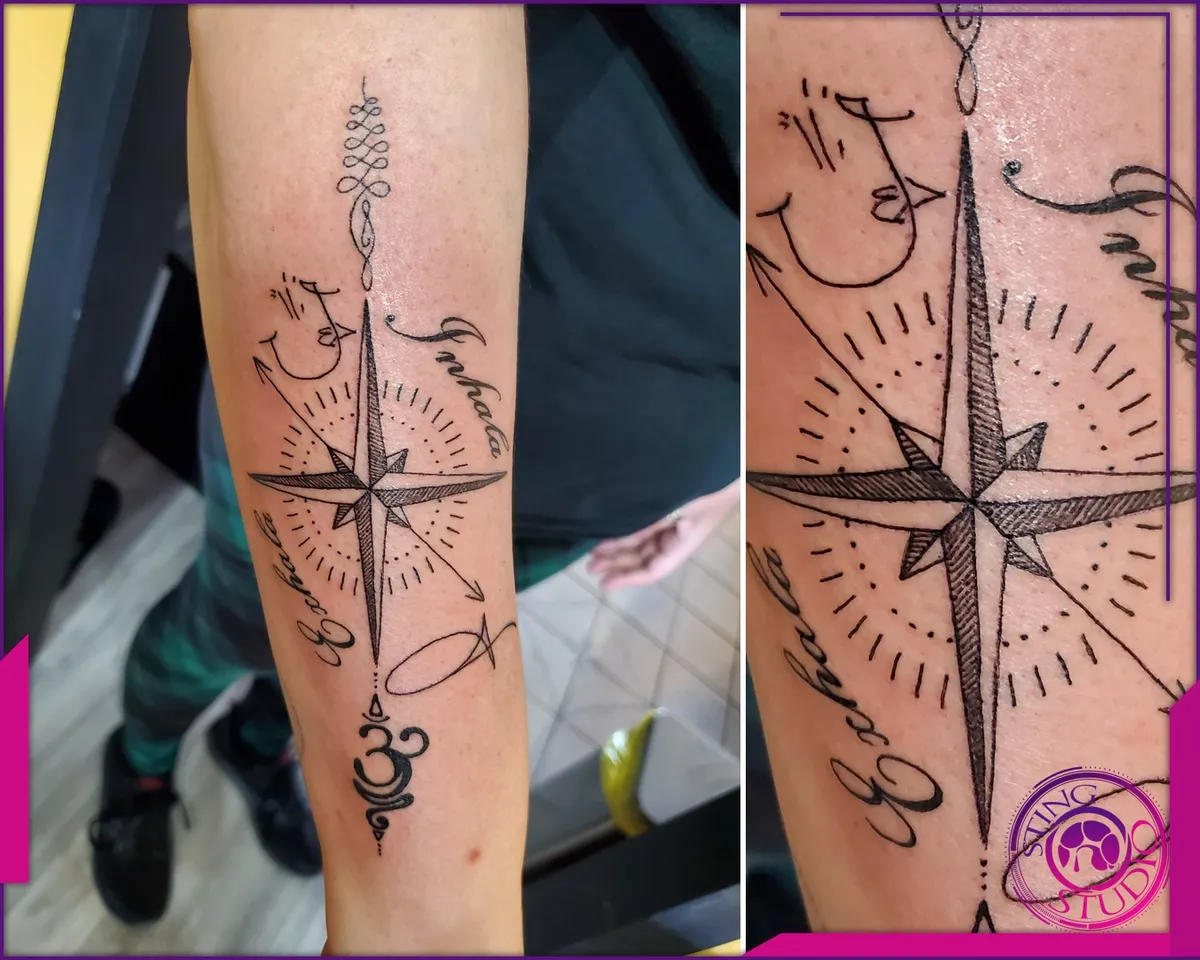 Linework tattoo by Sting Studio Ottawa