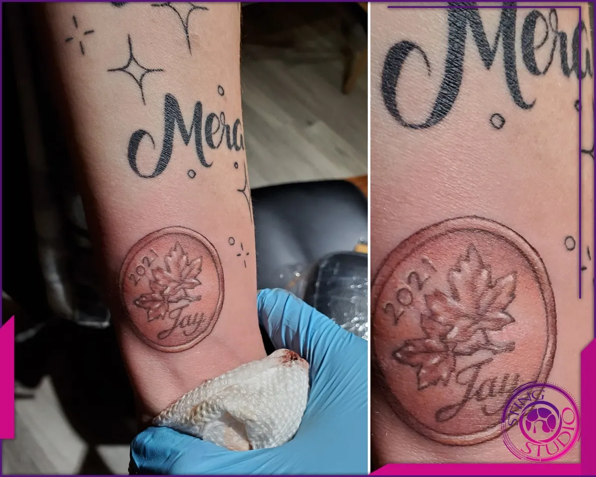 Linework tattoo by Sting Studio Ottawa