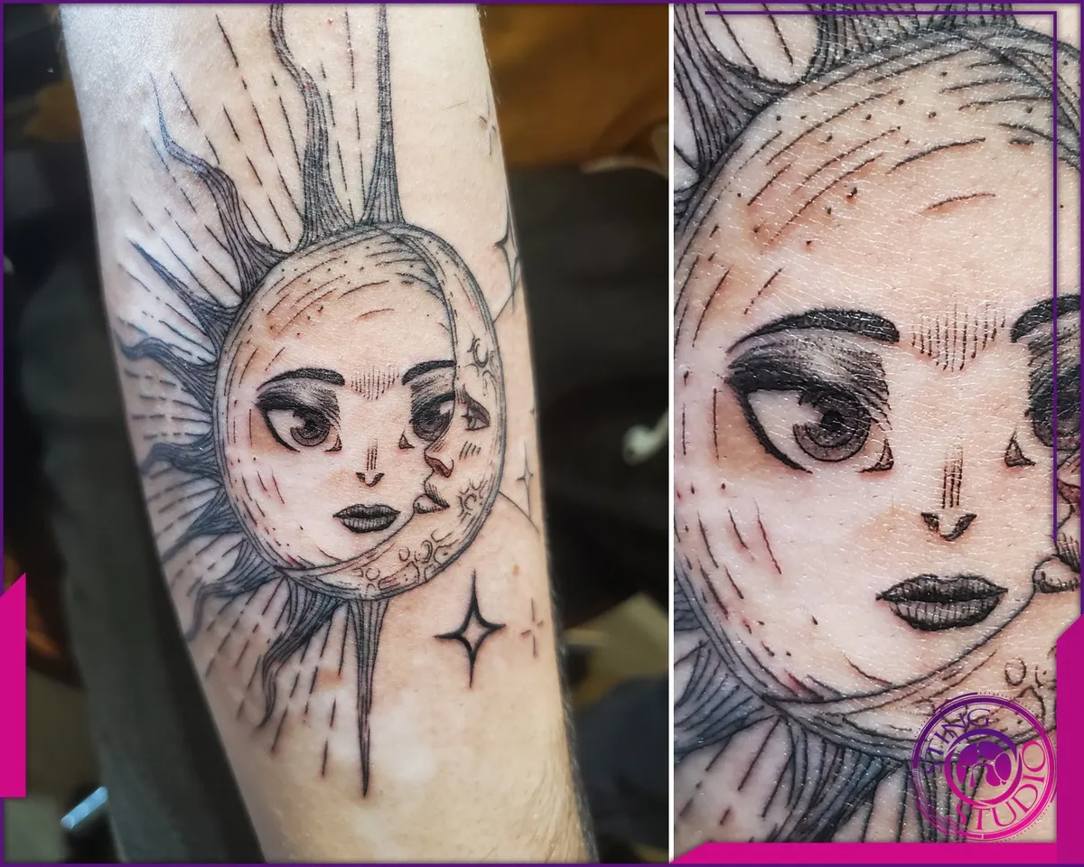 Linework tattoo by Sting Studio Ottawa