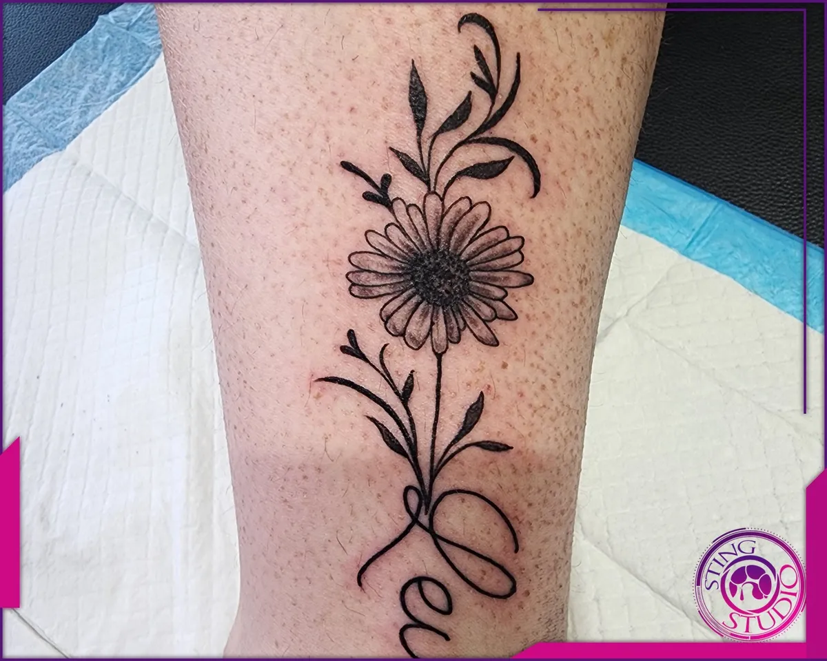 Linework tattoo by Sting Studio Ottawa