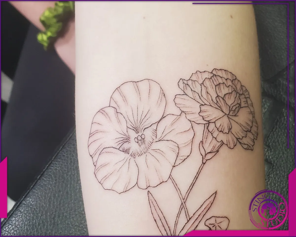 Linework tattoo by Sting Studio Ottawa