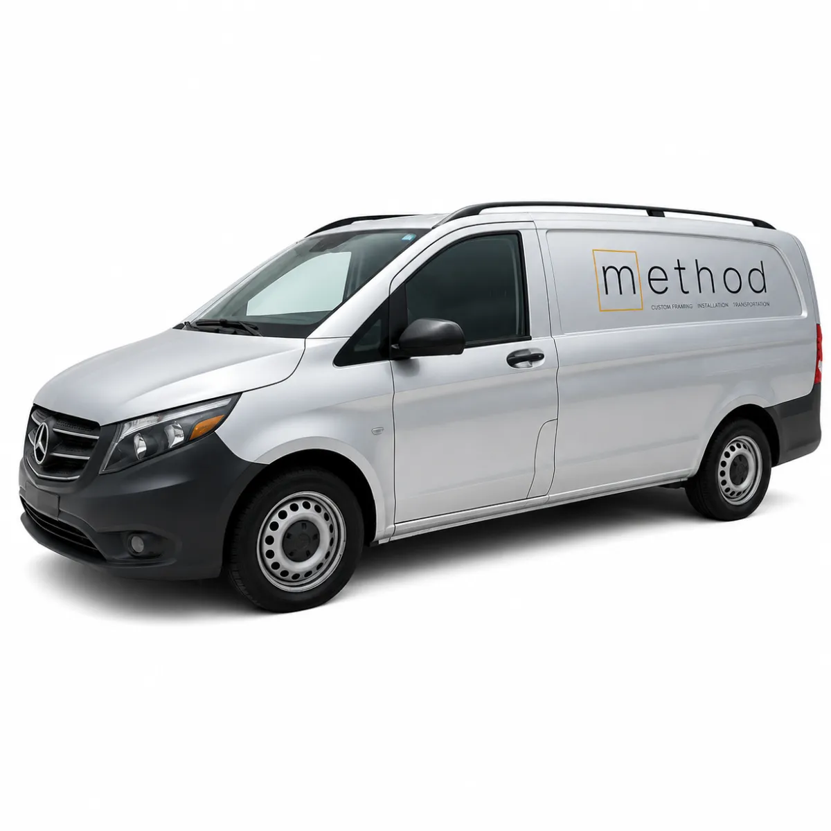 Method artwork installation and delivery vehicle used for professional artwork transportation, picture hanging projects, and artwork installation services throughout Sacramento and surrounding California areas.