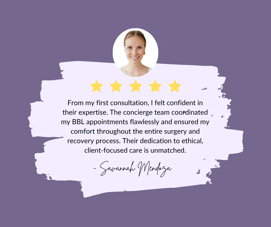 Woman complimenting CCC expertise and surgery support.