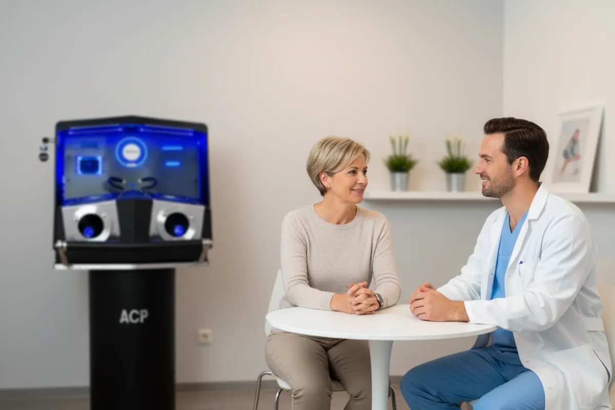 Patient bei Alpha Cooling Kältetherapie bei Fitpoint Baden Rastatt