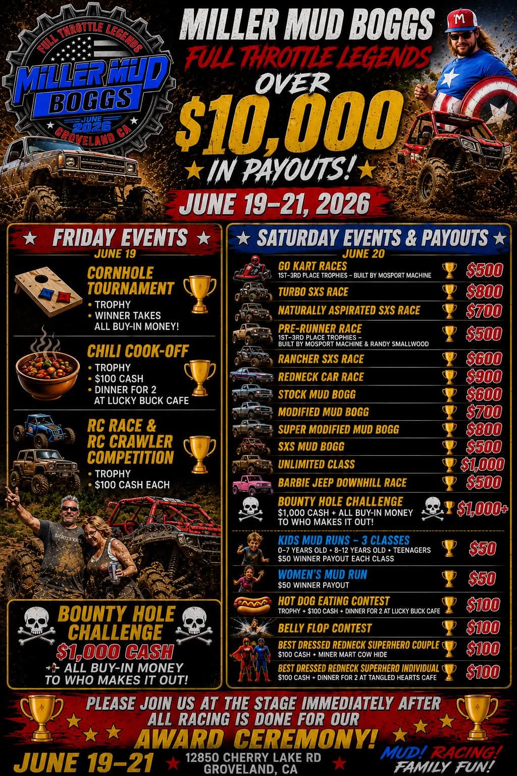 flyer for 2026 June miller mud Boggs