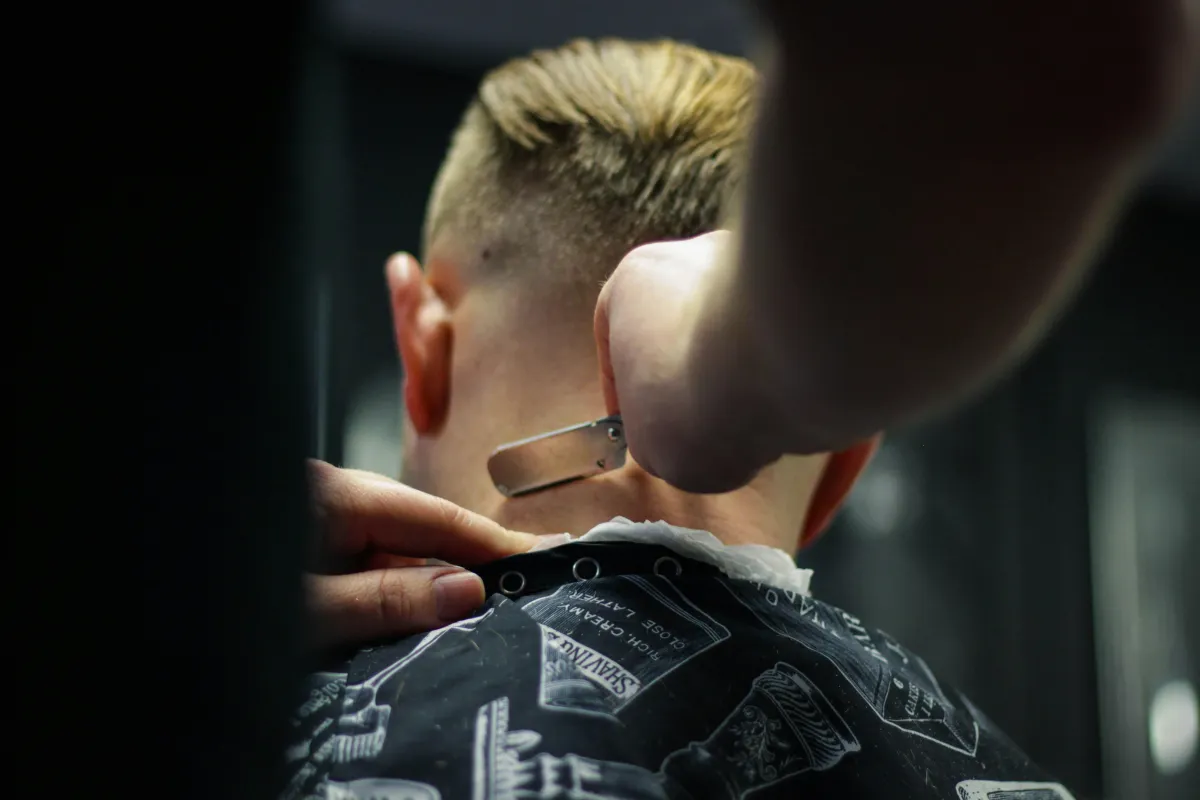 of a Haircut with a fade
