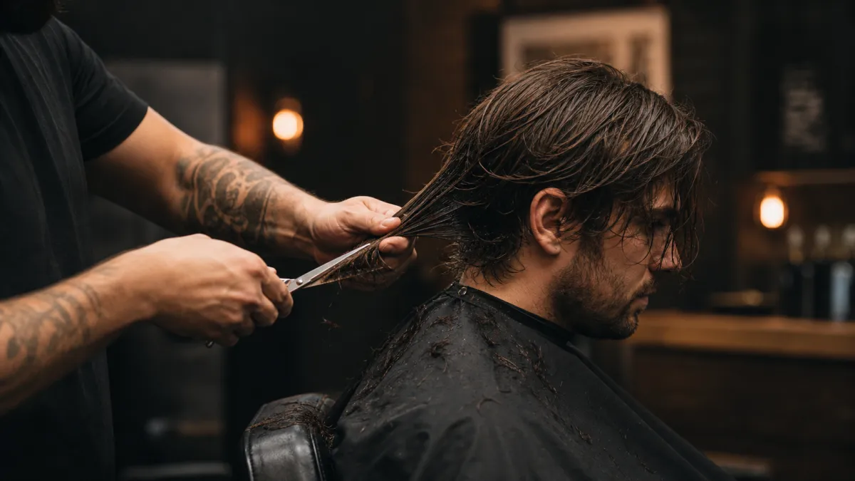 of a Haircut with a fade
