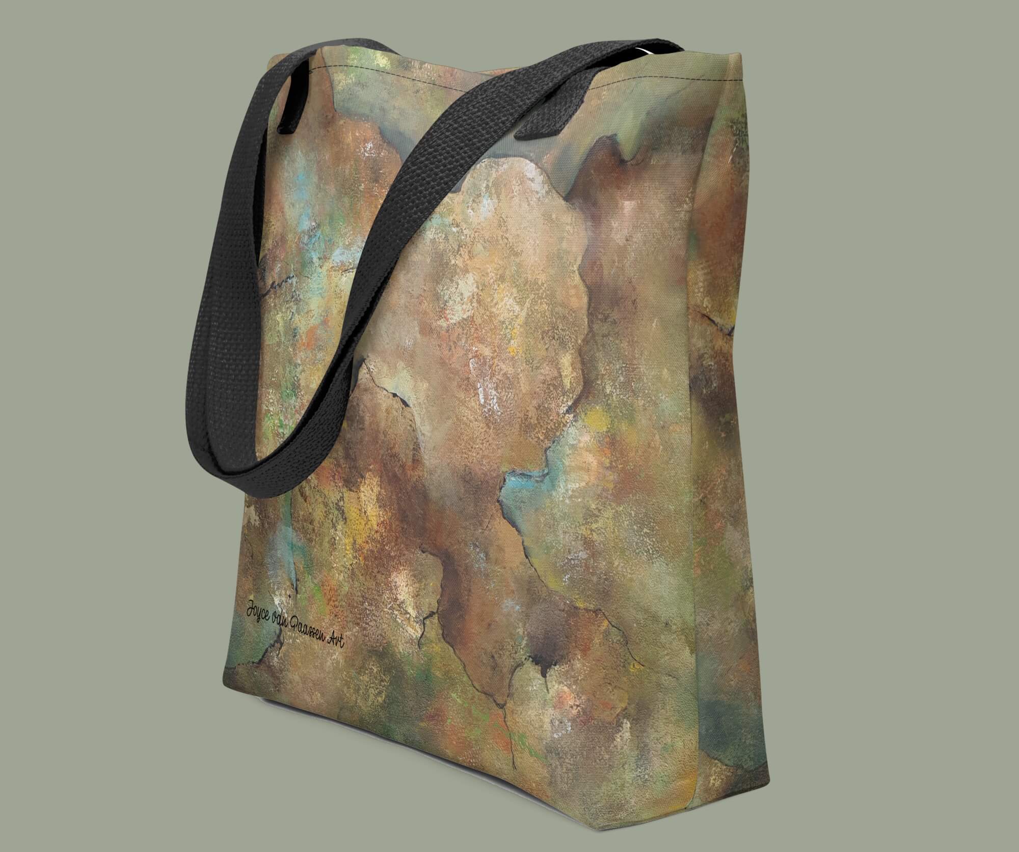 Tote bag met full print van mijn Rusted and Weathered schilderij