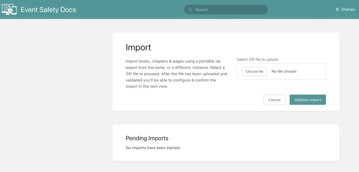 Importing event safety documents into the system, ensuring all protocols and guidelines are up to date for a secure event.