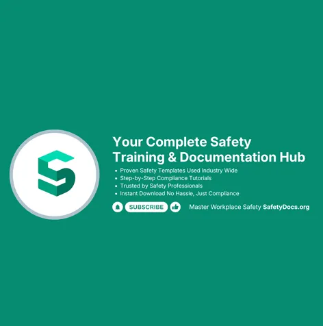 A laptop screen displays SafetyDocs dashboard with organized event safety documents, templates, and easy search options.