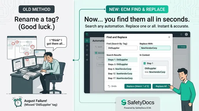 find and replace inside automations